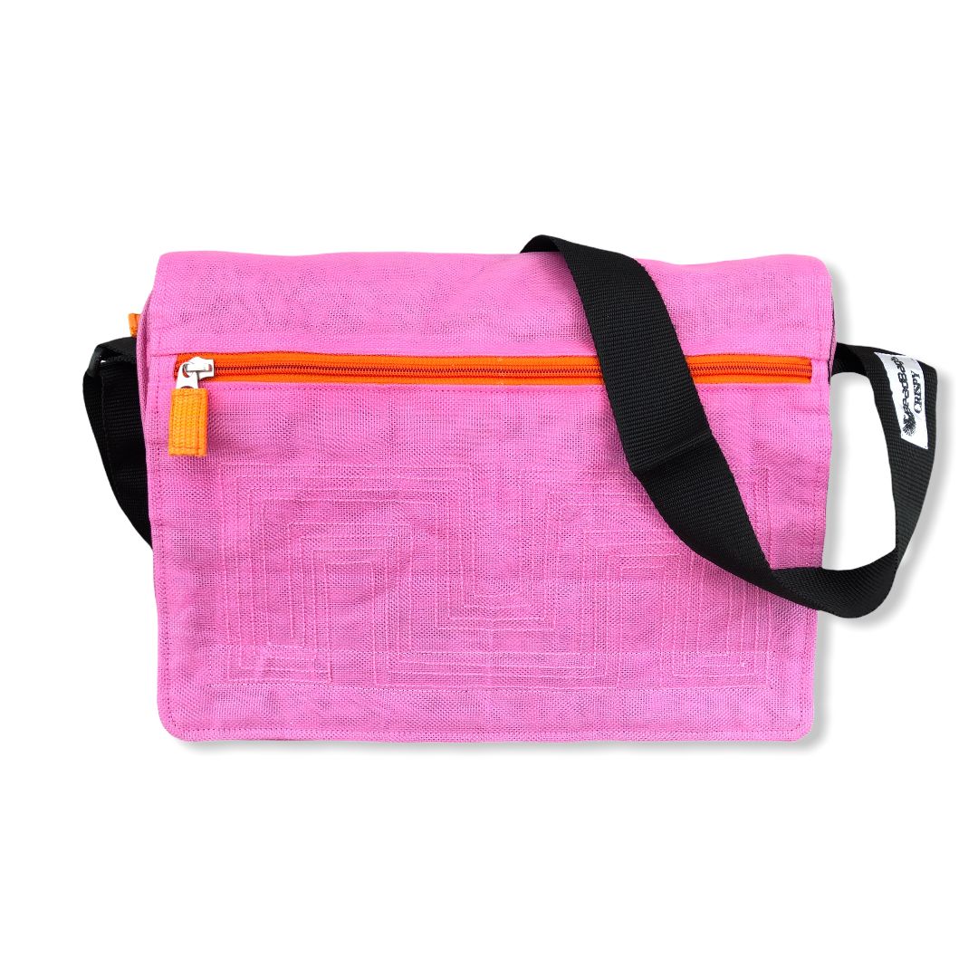 Beadbag Schultertasche Upcycling Recycling Tasche aus Moskitonetz Pink Nolinearts