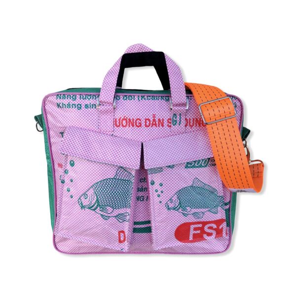 Beadbag Schultertasche Upcycling Recycling Tasche aus Reissack Pink Nolinearts