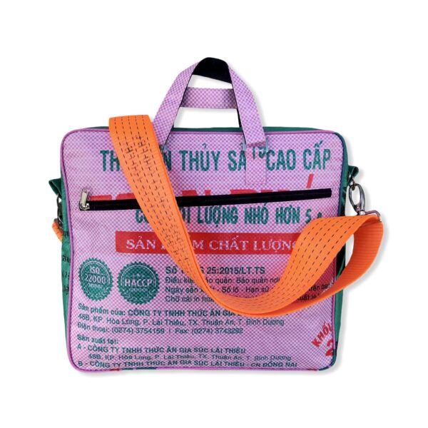 Beadbag Schultertasche Upcycling Recycling Tasche aus Reissack Pink Nolinearts