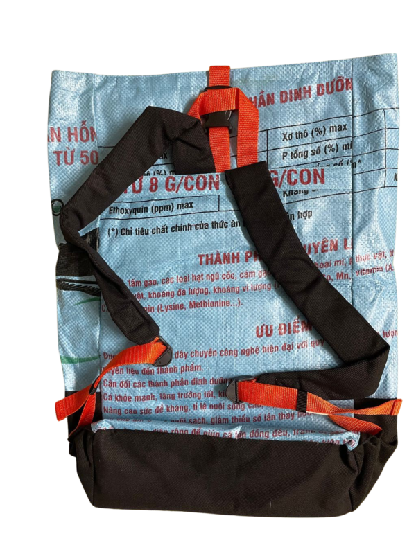 Beadbags RI99 hellblau Büffel Rucksack Zementsack Reißverschluss upcycling Recycling Backpack Upcycling Nolinearts