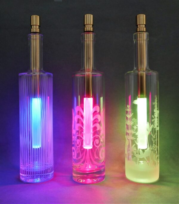 Flaschenlampe Bottlelight Tischlampe LED Lampe Nolinearts Bottlelight