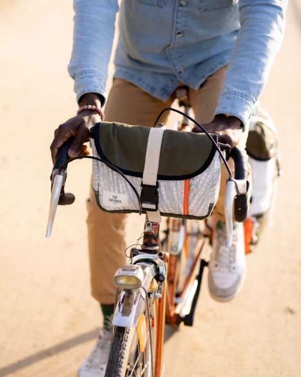 727 Lenkertasche Fahrradtasche Rucksack Gepäckträger Tasche für Fahrrad Segeltuchtasche Shopper Segeltuch Tasche aus gebrauchten Segeln Nolinearts